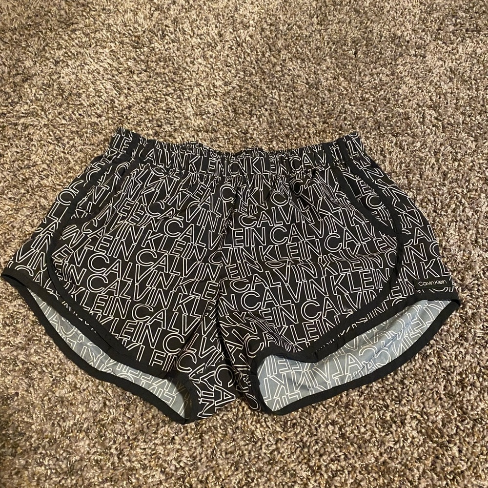 Calvin Klein Logo Print Black Athletic Shorts